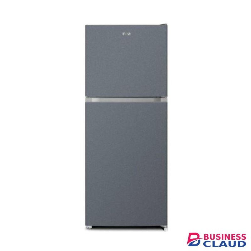 Mika Fridge, 202L, 2 Door Top Mount Freezer, No Frost (Frost Free), Dark Silver