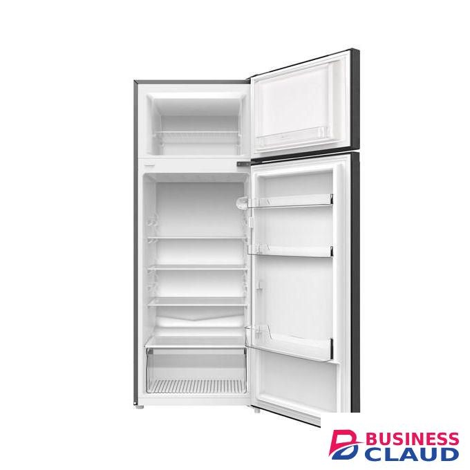 Mika 211 L Fridge, 2 Door Top Mount Freezer Defrost (Frost Free), Dark Silver