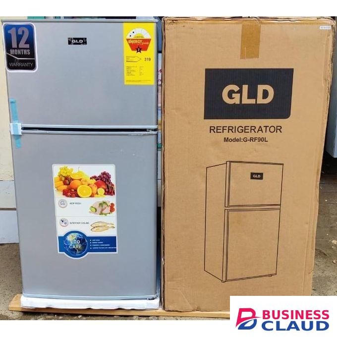 Gld COMPACT DOUBLE DOOR FRIDGE 90L,SILVER(1YR WRTY)