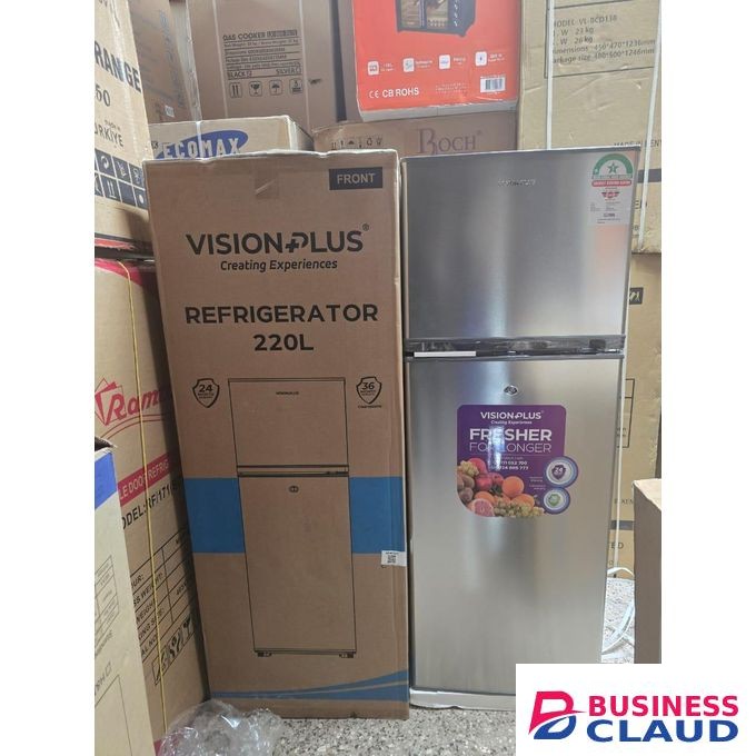 Vision Plus 220L Direct Cool Double Door Fridge + 2 Years Warranty