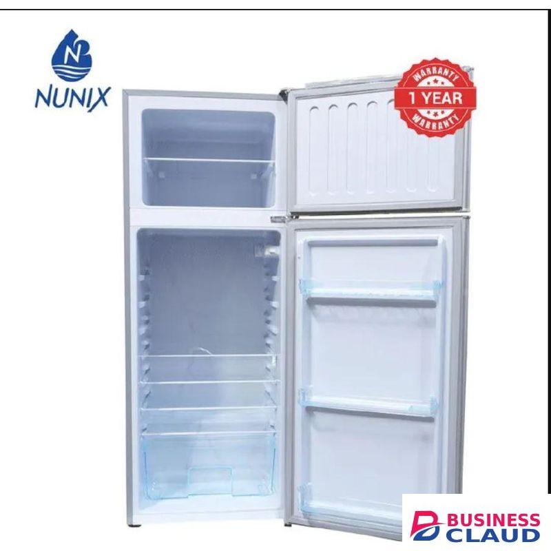 Nunix 210L Double Door, Defrost, BCD-210 Direct Cool Fridge with Top Mounted Freezer
