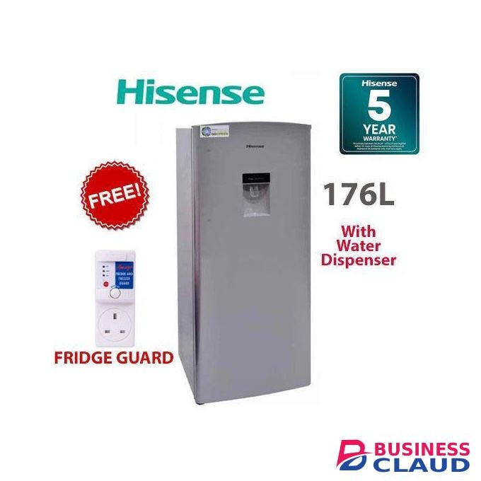 Hisense 176L Single Door Fridge With Dispenser – Silver (2YRS WRTY)