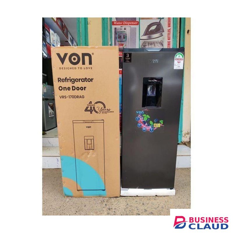 VON 170L Single Door Fridge with Water Dispenser plus free guard