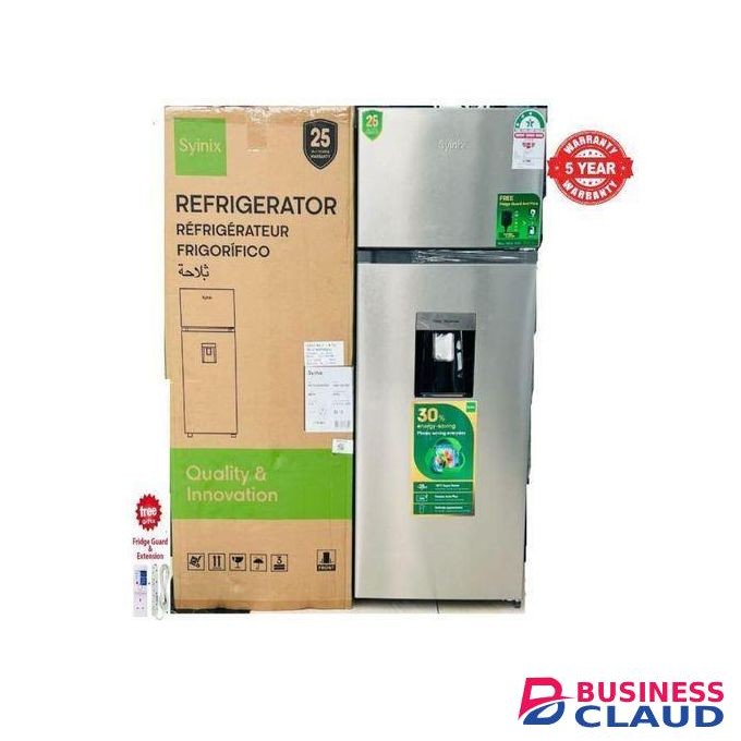 Syinix 210 LITRES FRIDGE With Water Dispenser, Double Door Energy Efficient PLUS FREE GIFT