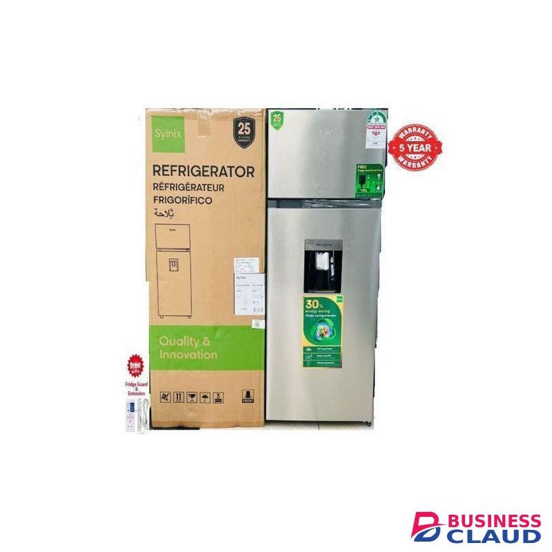 Syinix 210 LITRES FRIDGE With Water Dispenser, Double Door Energy Efficient PLUS FREE GIFT