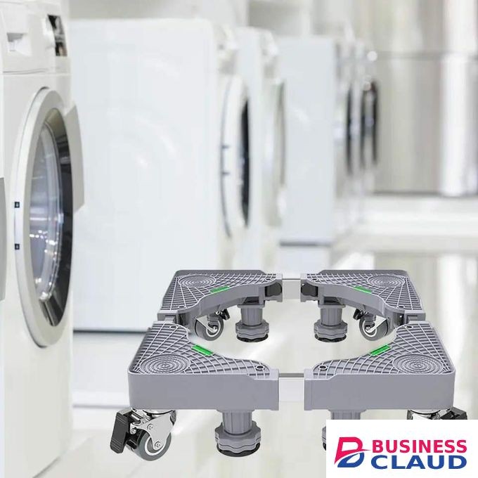 Heavy Duty Adjustable Washing Machine Stand Fridge Stand 42x42cm to 66x66cm with 10-12cm Height Adjustable Anti-Vibration Base for Washing Machine Refrigerator Dryer
