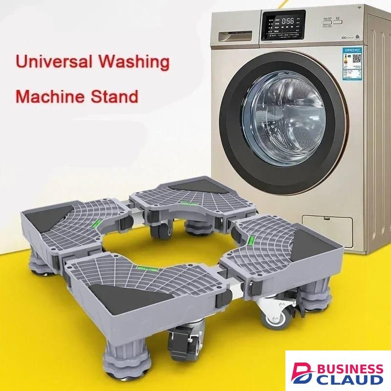 Heavy Duty Adjustable Washing Machine Stand Fridge Stand 42x42cm to 66x66cm with 10-12cm Height Adjustable Anti-Vibration Base for Washing Machine Refrigerator Dryer