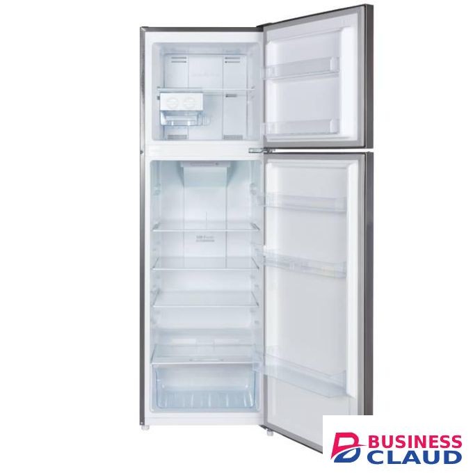 Mika Fridge, 255L, 2 Door Top Mount Freezer No Frost (Frost Free), Dark Silver