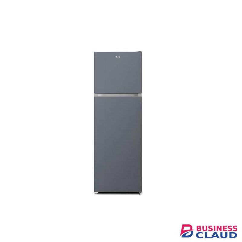 Mika Fridge, 255L, 2 Door Top Mount Freezer No Frost (Frost Free), Dark Silver