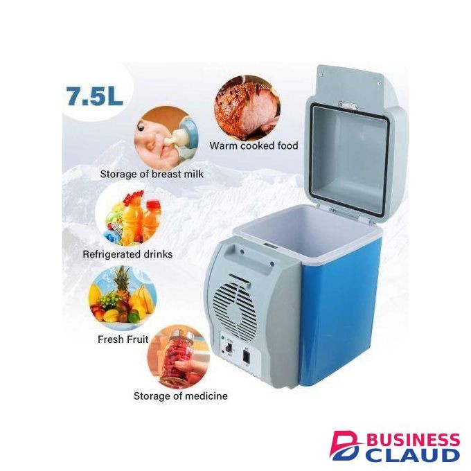 PORTABLE CAR FRIDGE 7.5L EFFICIENT FOR TRAVEL AND HOME USE AC/DC POWER 12V