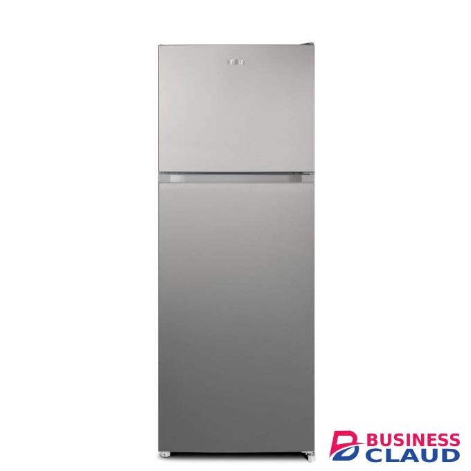 Mika Fridge 138 LTR Double Door Top Mount Freezer, Defrost (Direct Cool), Line Silver