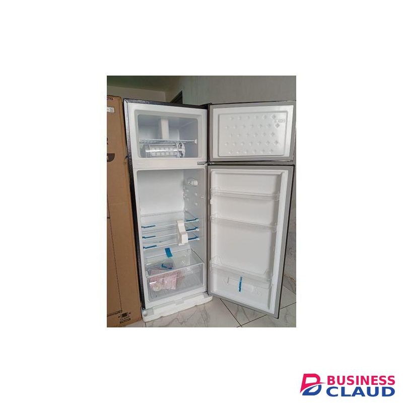 Mika 211 L Fridge, 2 Door Top Mount Freezer Defrost , Dark Silver