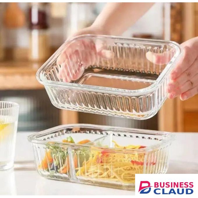 3 pieces Borosilicate Glass ribbed Food Storage Containers with Lids - Airtight Leak Proof Food Container Snap & Lock Shut Lids and Silicone Seal Fridge Organizer Stackable Refrigerator Organizer, Glass Food Storage Containers with Leakproof Lids