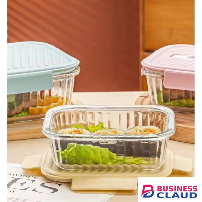 3 pieces Borosilicate Glass ribbed Food Storage Containers with Lids - Airtight Leak Proof Food Container Snap & Lock Shut Lids and Silicone Seal Fridge Organizer Stackable Refrigerator Organizer, Glass Food Storage Containers with Leakproof Lids