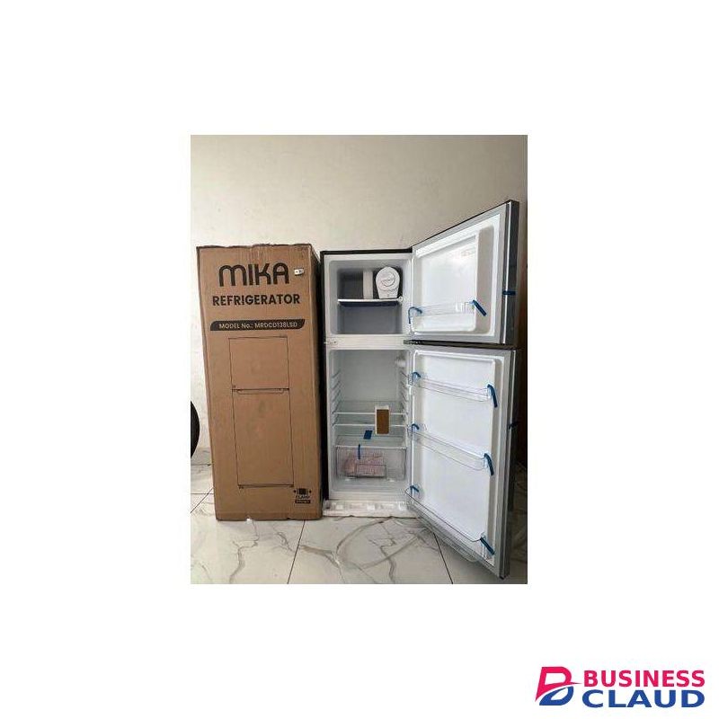 MIKA 138L Top Mount Freezer Fridge – Power Cut Protection & Energy Efficient (Inox Line Brush)