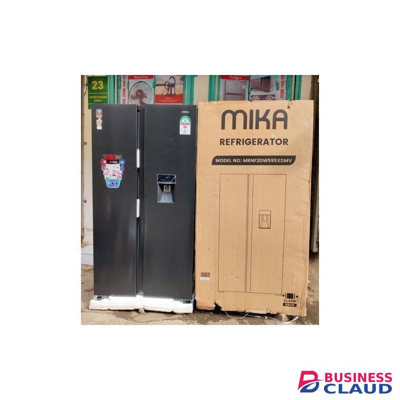 Mika Fridge, 595L, 2 Door Side By Side, No Frost, INVERTER Compressor, Inox Line Brush, Water Dispenser