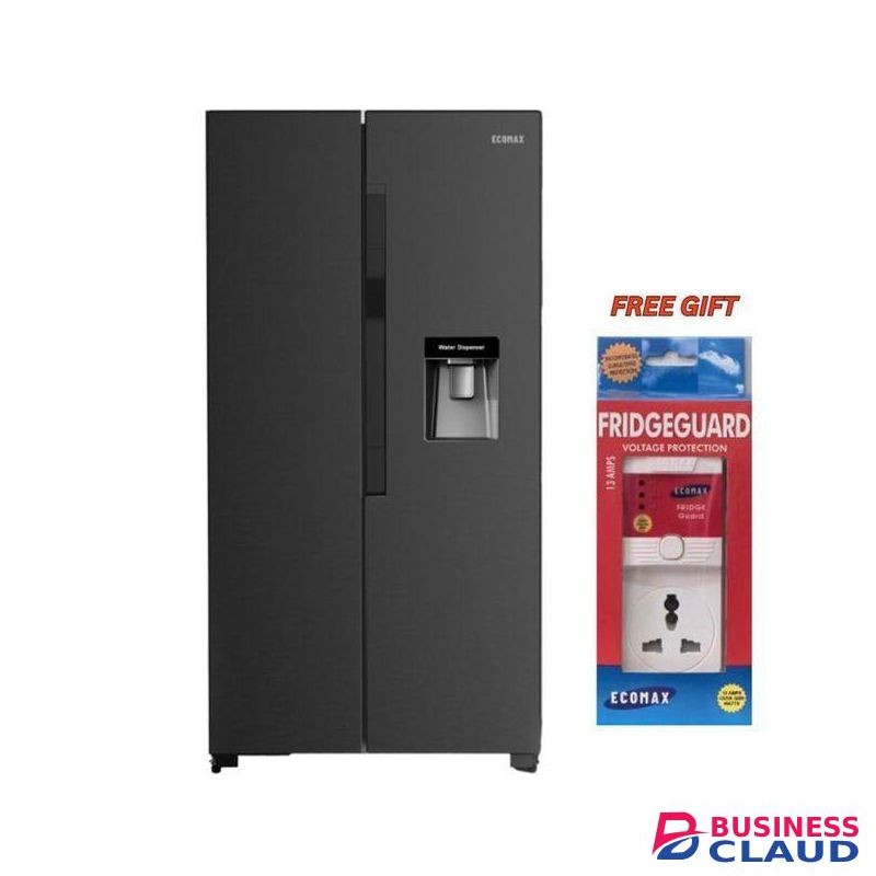 Ecomax 454 litres Side by Side Fridge, 454L Capacity, No Frost Technology with free gift.