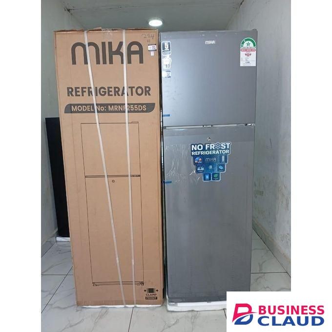 Mika 255 L FRIDGE 2 Door Top Mount Freezer, No Frost (Frost Free), INVERTER Compressor, Line Siver Dark