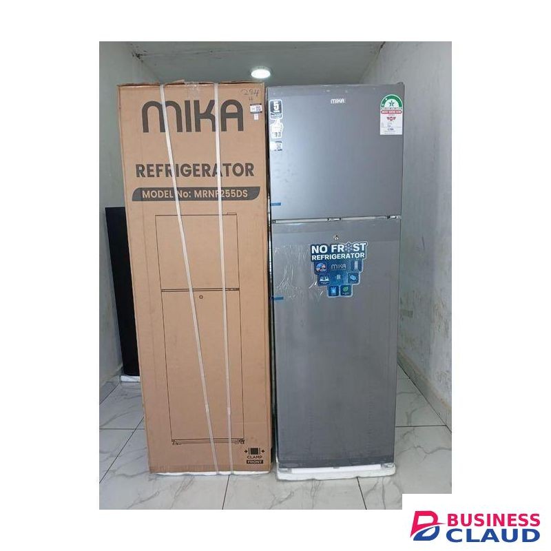 Mika 255 L FRIDGE 2 Door Top Mount Freezer, No Frost (Frost Free), INVERTER Compressor, Line Siver Dark