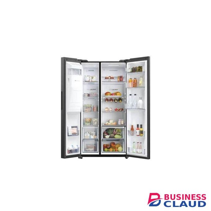 Haier 601L Fridge No Frost Side By Side Door,Twin Inverter (HSW59F18EIPT)- Sunlight Steel