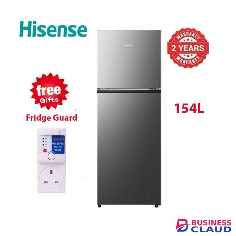 Hisense REF154DR 154L Double Door Fridge – Direct Cool, Top Freezer, Energy Efficient+Free Gifts