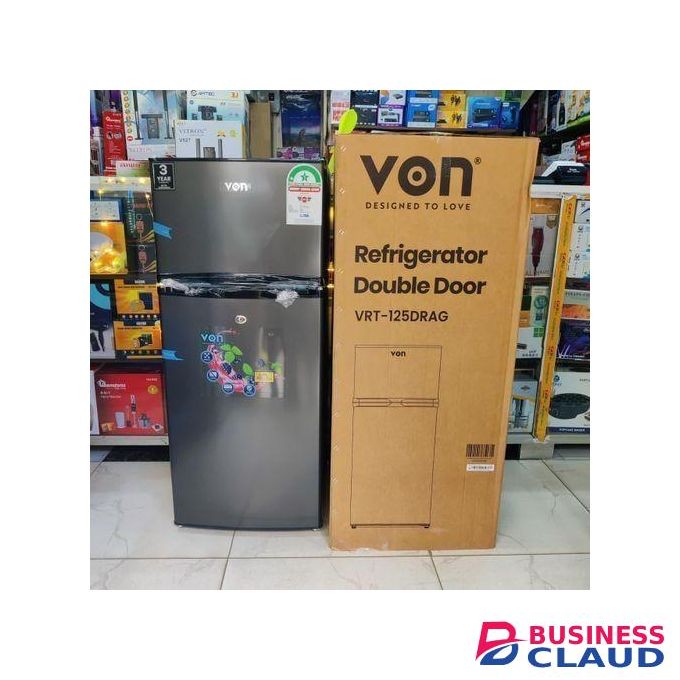 VON Double Door Fridge 125Litres Direct Cool with Free Gift