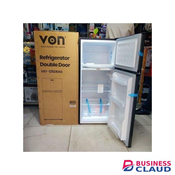 VON Double Door Fridge 125Litres Direct Cool with Free Gift