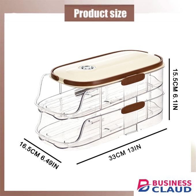 2 Layer Acrylic Stackable Automatic Sliding/rolling Egg Storage Box, Egg Tray Organizer for Fridge, Refrigerator, Clear Strong Acrylic Egg Tray, Stackable Egg Dispenser, Sturdy to Saving Space (Double Column, 2 layers) - 28 Eggs Storage