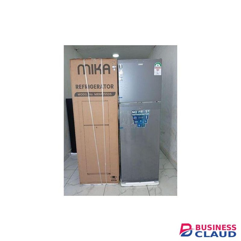 Mika Fridge, 255L, 2 Door Top Mount Freezer No Frost (Frost Free), Dark Silver, Home Use And Suitable For Hotels