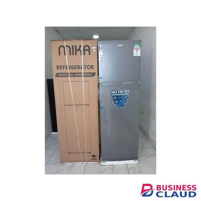 Mika Fridge, 255L, 2 Door Top Mount Freezer No Frost (Frost Free), Dark Silver, Home Use And Suitable For Hotels