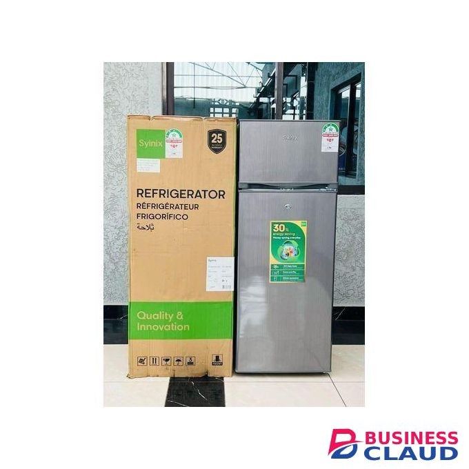Syinix Double Door Fridge 210 Liters Large Capacity Energy Efficient Saver 3 Stars, Low Noise,1yr Warranty