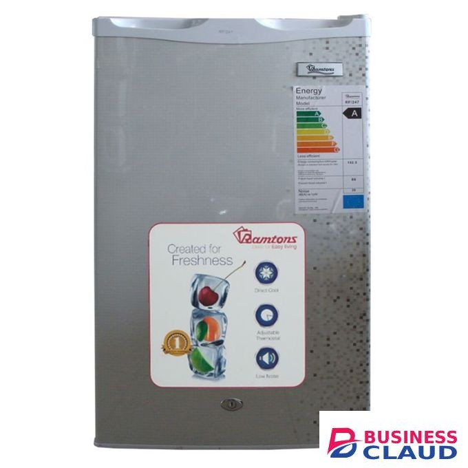 Ramtons RF/247 - Single Door Fridge- 90 Litres - Silver.