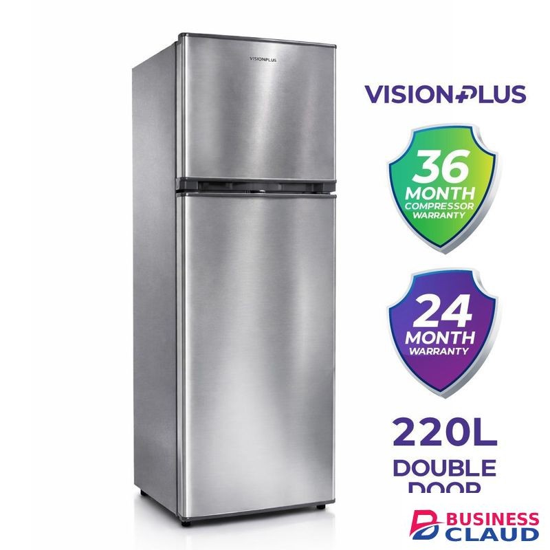 Vision Plus 220L Double Door Fridge (2YRS WRTY)