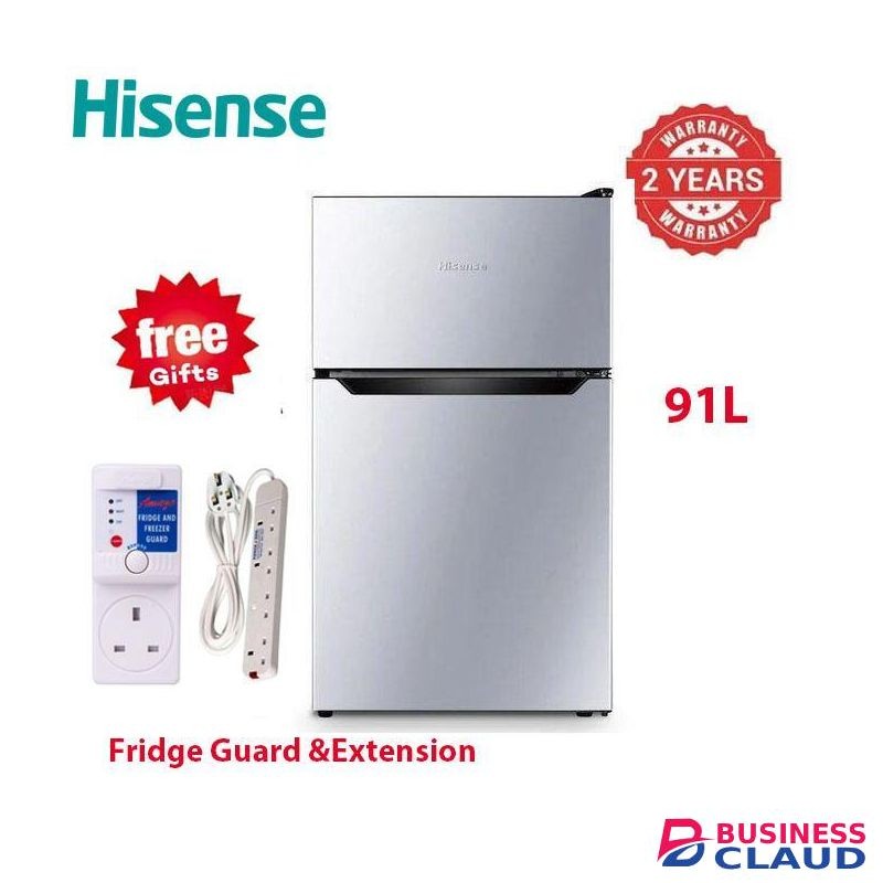 Hisense Double Door Fridge ,91L Capacity, Compact, Energy Efficient (2YRs WRTY)+FREE GIFTS