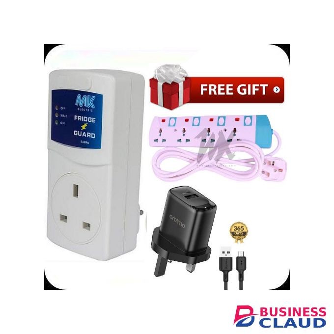 MK Smart Max Fridge Guard For Hisense , Samsung & All Fridges/Refrigerators + Free 4-Way Power King Extension With inbuilt independent Switch & Fast Charger