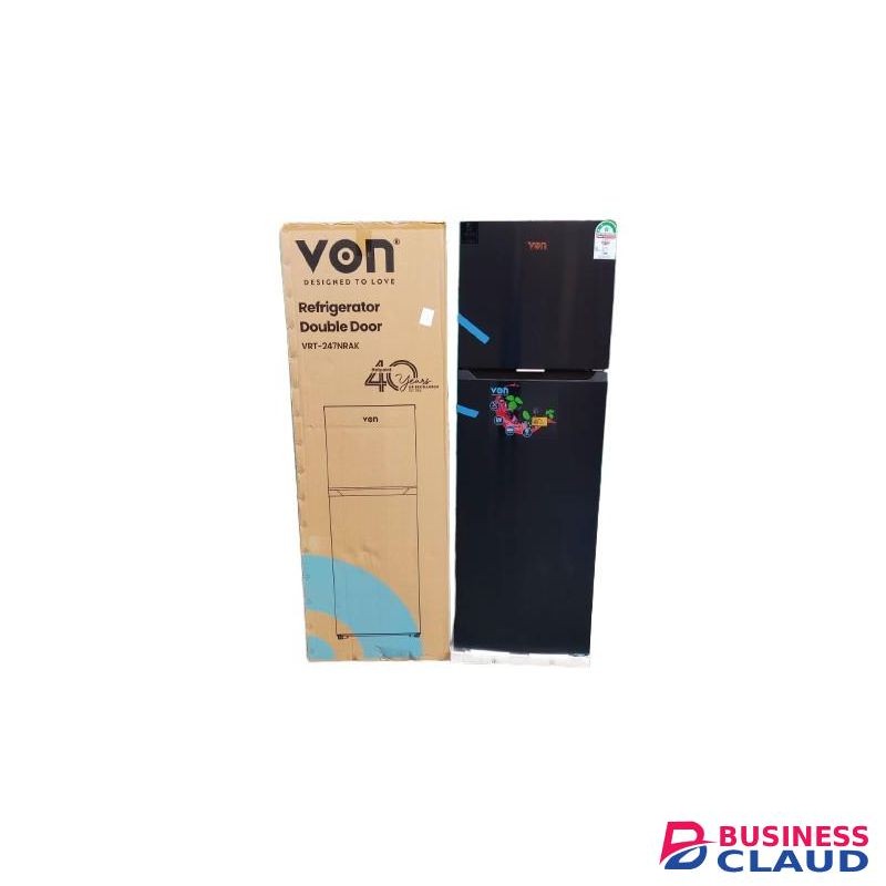 Von 247L No Frost Double Door Fridge - Frost-Free Cooling & Spacious Storage