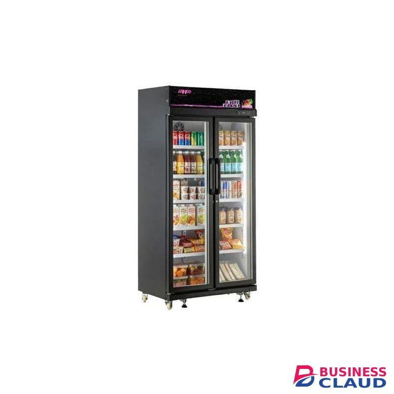 Armco 580L No Frost Double Glass Door Showcase Cooler Fridge – Ventilated Cooling, Digital Controller, Lockable, Energy Efficient Commercial Display.