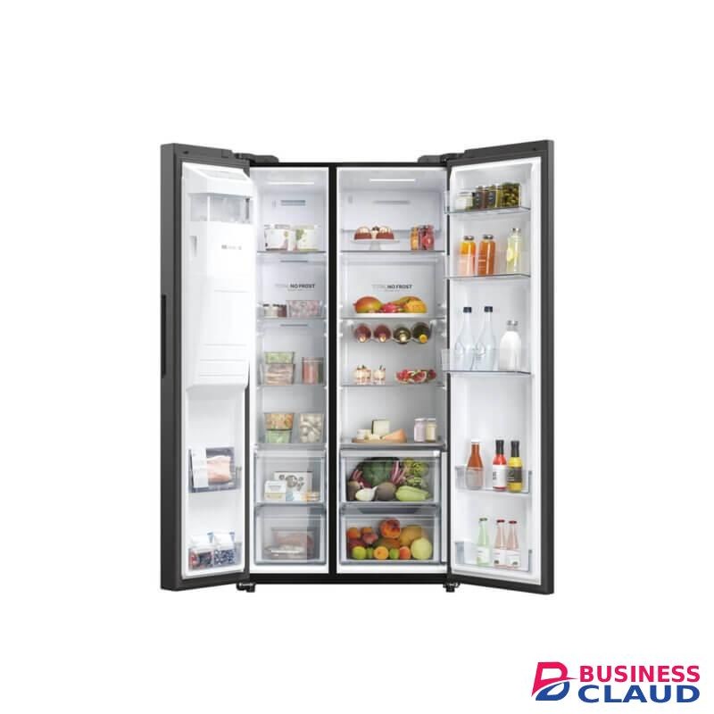 Haier 601L Fridge No Frost Side by Side Door,Twin Inverter (HSW59F18EIPT)- Sunlight Steel (2YRs WRTY)