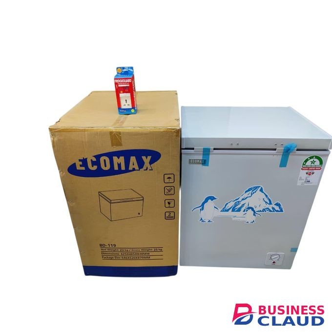 Ecomax 119L Chest Freezer with Fridge Guard – Low Energy Consumption, Fast Freezing, Large Capacity Deep Freezer