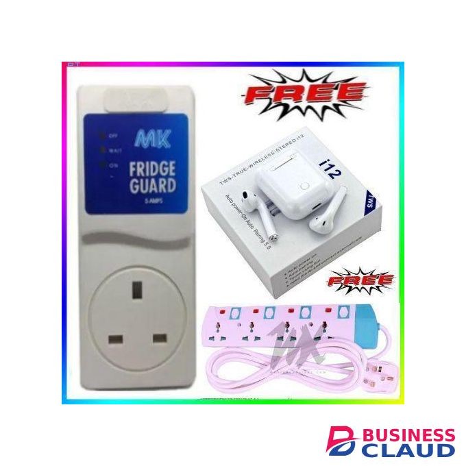 MK FRIDGE PROTECTOR - Fridge guard free 4 way power king extension & Earpods
