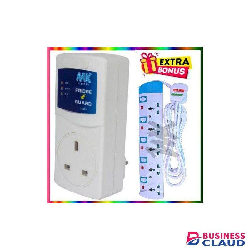 Power King Best Heavy Duty Power Extension For Fridge, Freezer, Regrigerator +Fridge Guard