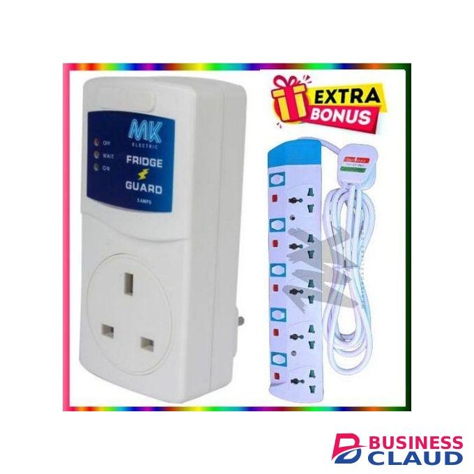 Power King Best Heavy Duty Power Extension For Fridge, Freezer, Regrigerator +Fridge Guard