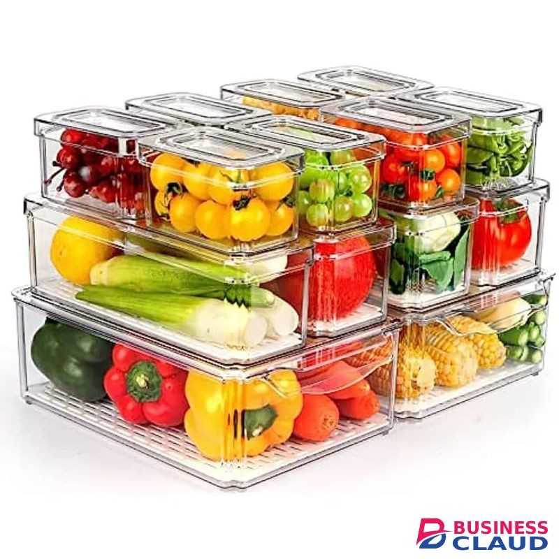 14pcs Stackable Fridge Storage Organizers Acrylic – Transparent Kitchen Fridge Organiser Set