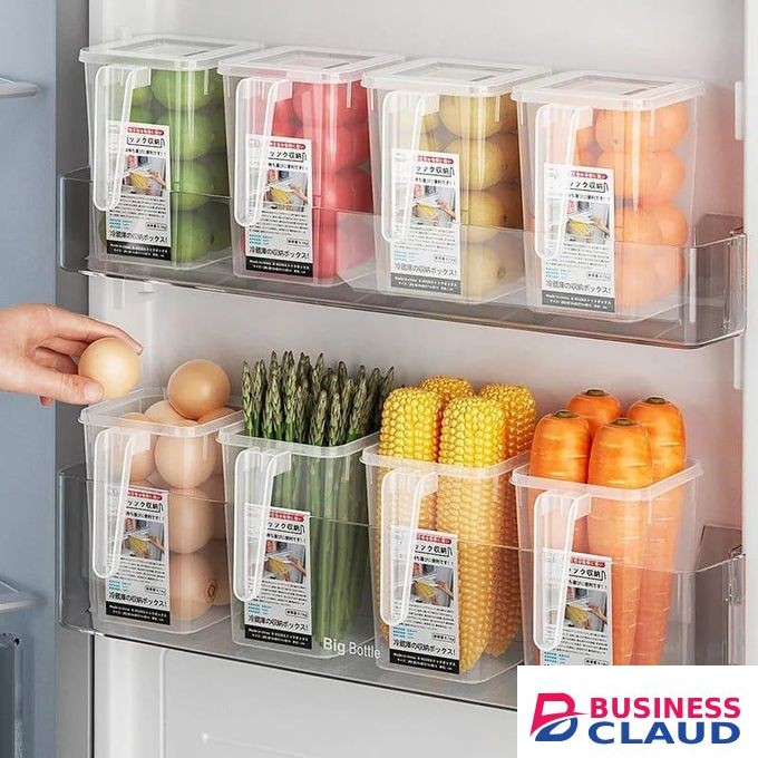 Refrigerator Side Door Storage Box with Handle