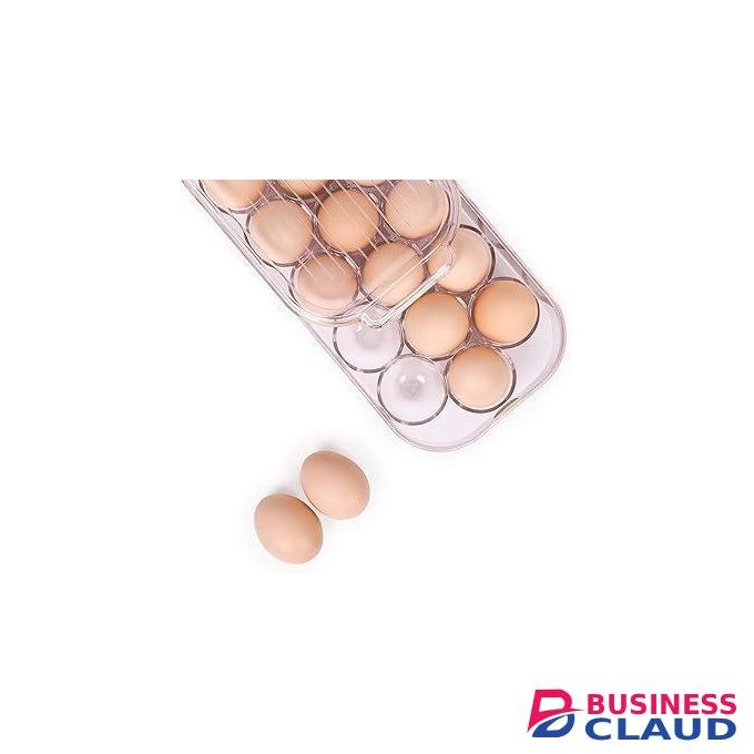 Egg Holder for Refrigerator,Stackable 16 Egg Tray with Lid,Egg Storage Container,Clear