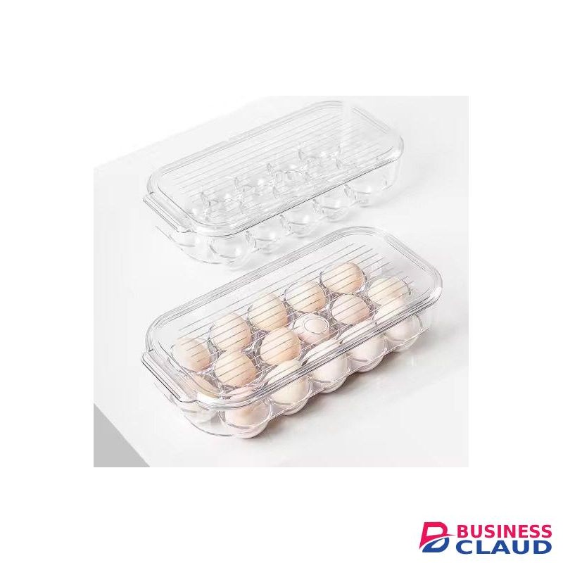 16 Grid Egg Holder with Handle and Lid - Stackable Clear Acrylic Refrigerator Egg Storage Container