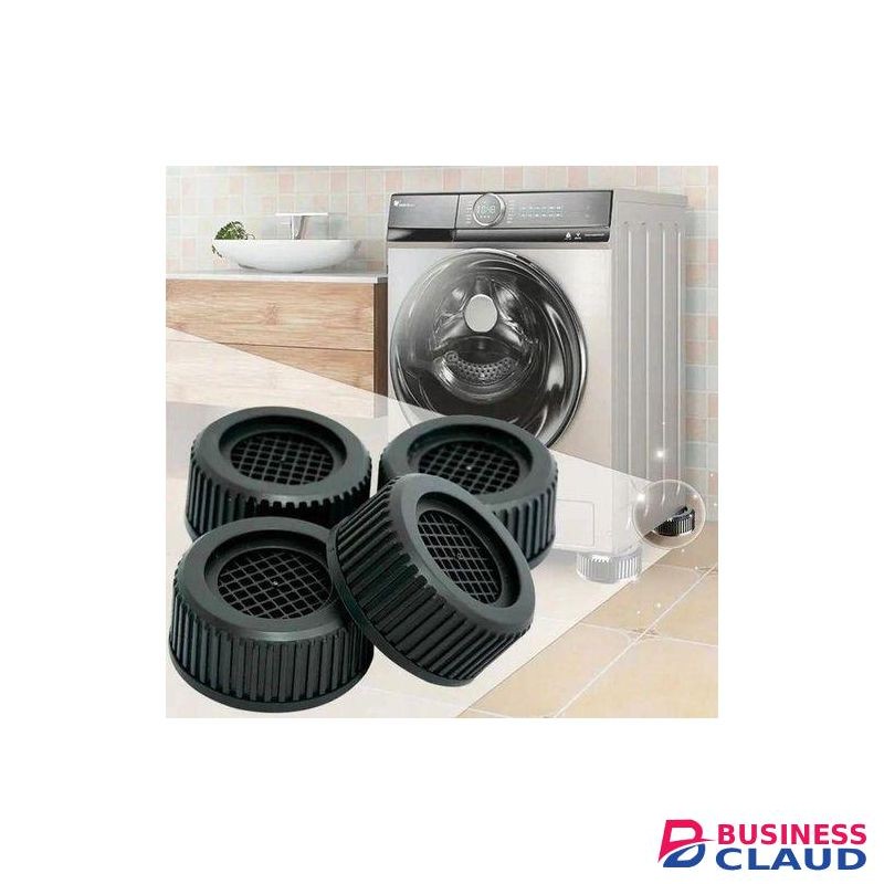 4pcs Reinforced Anti-Vibration Stands Multifunctional Shock Pad for Washing Machine Refrigerator Black