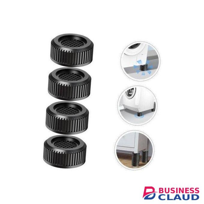 4pcs Reinforced Anti-Vibration Stands Multifunctional Shock Pad for Washing Machine Refrigerator Black