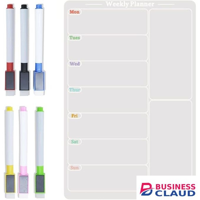 Refrigerator Magnetic Acrylic Dry Erase Board/Message Board (with Marker Pen*6)
