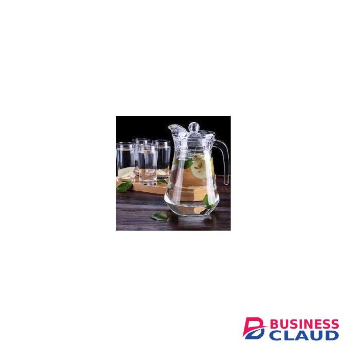Set of 2 Glass Water Jugs with Lids - Clear Beverage Pitchers for Refrigerator, Juice, Iced Tea & Infused Water (2 PCS)
